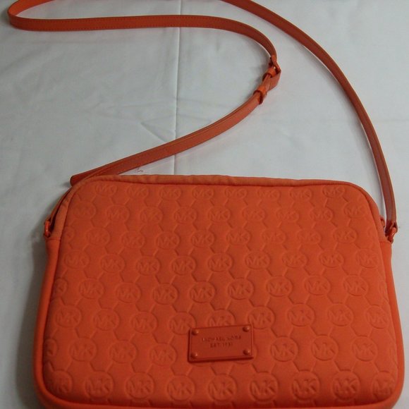 Michael Kors Logo Orange Neoprene Shoulder bag - Picture 2 of 10